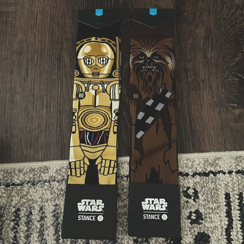 Stance Star Wars Chewbacca and CP30 Large Crew Socks (9-12) Adult New NWT